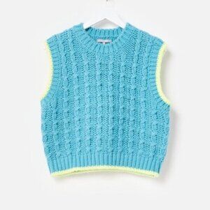 OLIVER BONAS Blue Chunky Knitted Vest